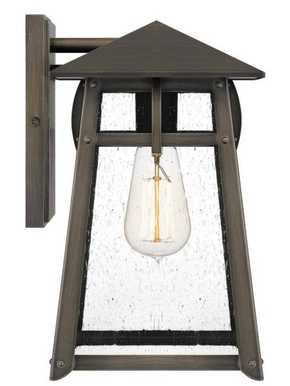Quoizel Merle Outdoor Wall Lantern Burnished Bronze Industrial Rustic Farmhouse - Picture 5 of 7